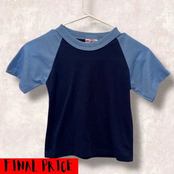 Brandy Melville Tops - Y2K Blue & Navy Vintage Baseball Tee Tomboy Surf Indie Grunge Kidcore 90s 80s